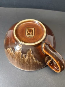 McCoy Brown Drip Soup Chili Bowl with Rare 1967 MCP USA Mount Clemens Mark - Picture 1 of 17