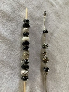 Vintage SPARKLING Charm Snake Bracelet Murano OG CHAM MA Troll Comp 18 Beads - Picture 1 of 24