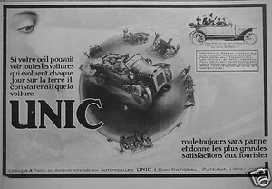PUBLICITÉ 1913 AUTOMOBILES UNIC ROULE TOUJOURS SANS PANNE - ADVERTISING - Imagen 1 de 1
