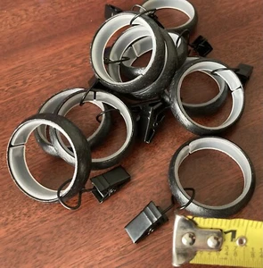 Pottery Barn Ruhig gleitender Vorhang Clip Ringe klein 0,75" 10er Set - Eisen schwarz - Bild 1 von 1
