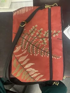 Danny K Crossbody Purse Beverly Hills CA Made in USA Floral Fern Leaves 10x8” - Picture 1 of 2