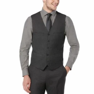 PERRY ELLIS NEW Men's Slim Fit Twill Pattern Vest Jacket TEDO - Picture 1 of 1