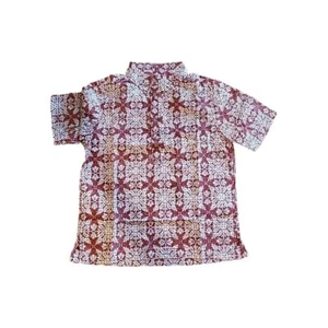 Reyn Spooner Red Button Up Christmas Quilt Short Sleeve Boys Pullover - Small - Picture 1 of 4