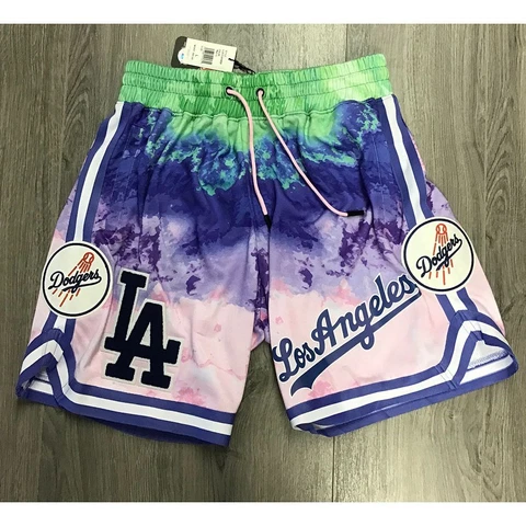 NWT Pro Standard Los Angeles Dodgers Graphic Shorts Pink Purple Green Size Large Cover