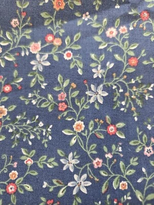 OZARK CALICOS 1 2/3 Yd AZUL CON FLORES TELA DE ALGODÓN FABRI-QUILT INC 60x45 Foto 1 de 4