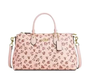 Coach Georgia Satchel Rosa Rosenmuster Handtasche Schultertasche Rosetten Neu mit Etikett - Bild 1 von 4