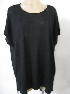 EILEEN FISHER Linen Fine Gauge HI Low Dolman Sleeves Tunic Top M Medium NWT $148 - Picture 1 of 6
