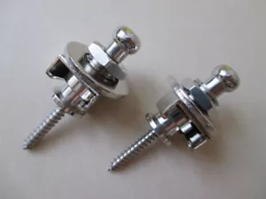 Madina Musikinstrumente Paar S-Schlösser Gitarrengurtschlösser & Knöpfe Nickel - Bild 1 von 6