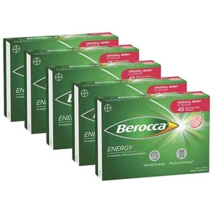 Berocca Energy Original Berry Flavour Effervescent Tablets 45ct (Pack of 5) - Picture 1 of 4