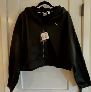 Puma Strong Fleece Hoodie Womens Full Zip Black Casual Outerwear 3XL Warm Cell - Picture 1 of 17