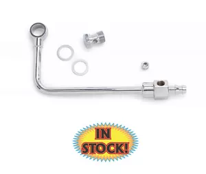 Edelbrock 8126 - Fuel Line - 3/8" Barbed End Inlet - Chromed Steel - Picture 1 of 3