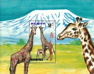 Kenya 1996 - Organizzazione mondiale del turismo, giraffe - foglio francobollo souvenir Scott #675 - nuovo di zecca - Foto 1 di 1