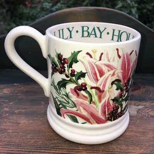 Tazza tazza mezza pinta EMMA BRIDGEWATER 'Fiori' Lily Bay Holly Rosmarino - NUOVO - Foto 1 di 7