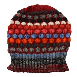 Gorro de lana gorro de punto rojo multicolor - Imagen 1 de 7