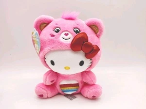 Peluche Care Bears Hello Kitty vestido como Cheer Bear 8" tamaño divertido NUEVO - Imagen 1 de 5