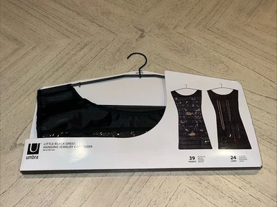 NUEVO Umbra Little Camiseta Negra Colgante Joyería Organizador 28 Bolsillos 19 Lazos Mínimo Foto 1 de 4