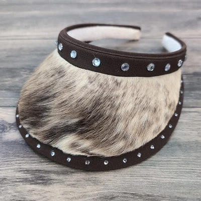 Parasol occidental de piel de vaca gemas brillantes marrón claro vaquera cisne OSFM Foto 1 de 4