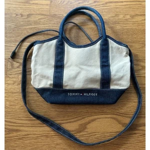 Tommy Hilfiger VINTAGE Canvas Tote Classic Khaki Crossbody Henkel Handtasche Tasche - Bild 1 von 8