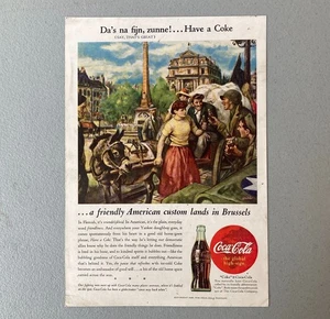 Vintage 1945 Coca-Cola Zeitschrift Werbung Coke Print Ad WWII Brüssel - Bild 1 von 4
