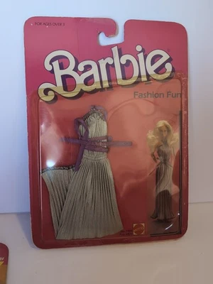 Vestido halter largo acanalado divertido de moda Barbie 1984 vintage nuevo en paquete Foto 1 de 4