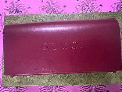 Custodia occhiali Gucci rigida bordeaux con panno originale NUOVA - Imagen 1 de 4