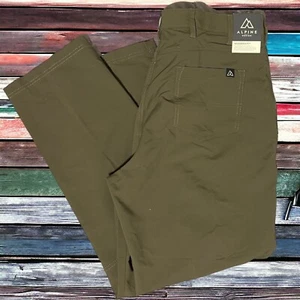 ALPINE DESIGN Modern Fit Men’s Trial Head Tech Pants, Tarmac Green Size 40x30 - Picture 1 of 19