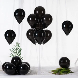 100 Black Party Balloons latex wedding baby shower decoration helium air photo - Picture 1 of 11