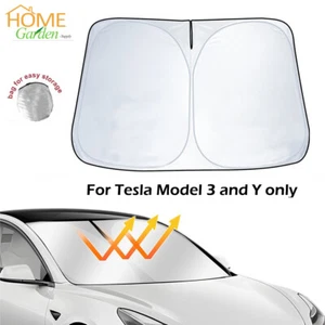 For Tesla Model 3/Y Sunshade 240T Car Windshield Sun Shade Front Window UV Visor - Bild 1 von 10
