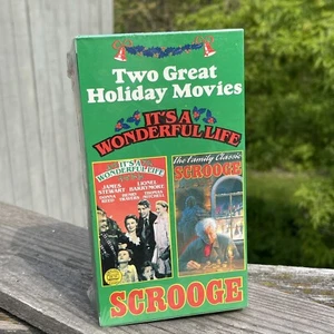 Two Great Holiday Movies VHS movie set Scrooge It's A Wonderful Life Boxed Set - Picture 1 of 6