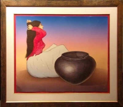 R C Gorman " Pueblo Jar" Hand Signed with Custom Frame Make an Offer! Foto 1 de 4