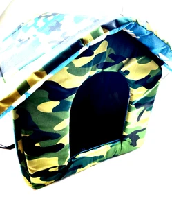 House Bed Tent Dog Waterproof Plush Portable Travel Soft Camo Cats Shelter Pets - Picture 1 of 6