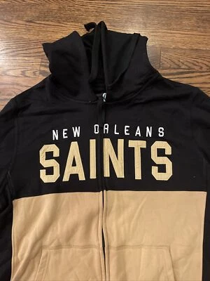 NFL НОВЫЙ ORLEANS SAINTS G-III РУКИ ВЫСОТЫ ПОЛНЫЙ МОЛНИИ ТОЛСТОВКА С КАПЮШОНОМ L НОВЫЙ - Изображение 1 из 4