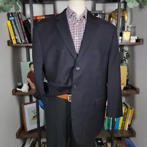 Michael Kors Men's Sport Coat Blazer Three Button Black Checked Wool Size 48R - Picture 1 of 18