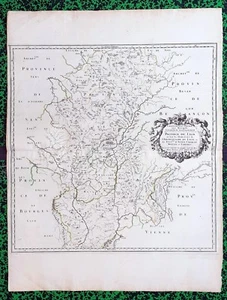 XVII ème - Province de Lyon Belle Carte par Sanson 57 x 43,5 cm Editée en 1659 - Picture 1 of 4