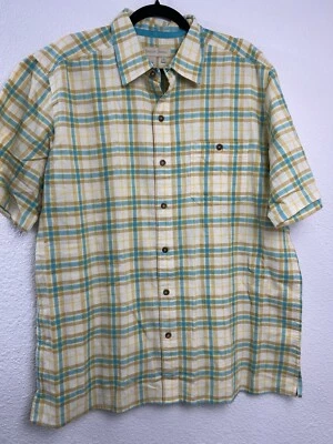 Camisa Territory Ahead para hombre talla XL a rayas a cuadros 100 % algodón abotonada amarilla Foto 1 de 4