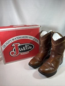 Justin Work Boots J-Flex Mens Sz 8D Style 4609 Oil Resisting Brown Leather 10" - Picture 1 of 24