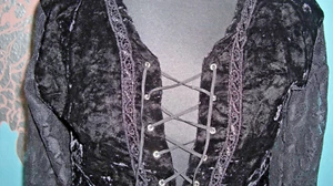Bluse Samt u. Spitze WGT Princess of Darkness Gr. M 38/40 - Bild 1 von 7