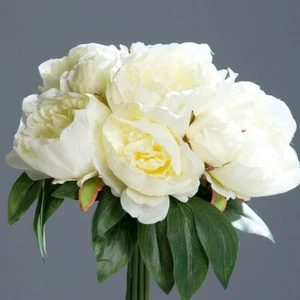 Künstliche Pfingstrosen ca. 35cm Bouquet weiß Kunstblumen Strauß Blumenstrauß - Bild 1 von 1