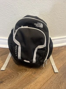 The North Face Sprout Mini Tiny Kids Baby Backpack Black Gray Zipper Pockets - Picture 1 of 5