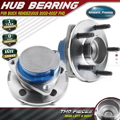 Conjunto de buje de cojinete de rueda trasera izquierda y derecha para Buick Rendezvous 2003-2007 tracción delantera Foto 1 de 4