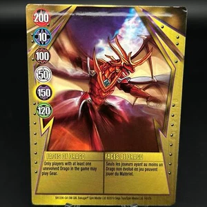 Bakugan FACES of DRAGO Metal Gate Card GOLD BA1206-GA-SM-GBL 14/47e IMPRINTED - Picture 1 of 8