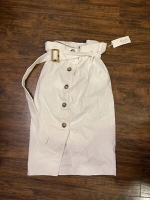 Falda para mujer C by one talla M blanca cintura elástica butyón Foto 1 de 4