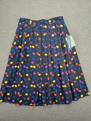 Falda plisada Mod Cloth talla 6 negra multicolor cereza 1196 Foto 1 de 4