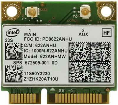 Intel 6200 622ANHMW AGN 802.11n WiFi Mini Card - 572509-001 60Y3191 - Image 1 of 2