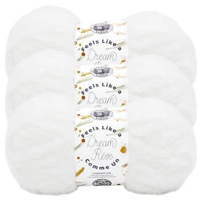 (3 Pack) Lion Brand Yarn 159-100AD Feels Like a Dream Yarn, Snowflake - Image 1 of 4