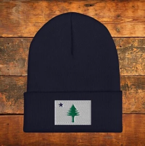 1901 MAINE FLAGGE WINTERMÜTZE BEANIE ORIGINAL NEU ENGLAND KAPPE PORTLAND DOWNEAST NEU - Bild 1 von 10
