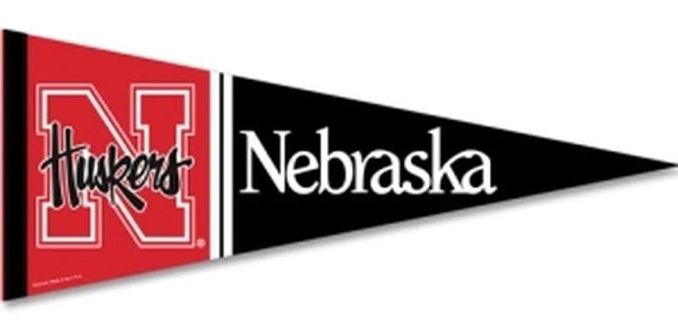 Nebraska Cornhuskers 12x30 Premium Wool Pennant [NEW] NCAA Sign Banner Wall Cave - Image 1 of 1