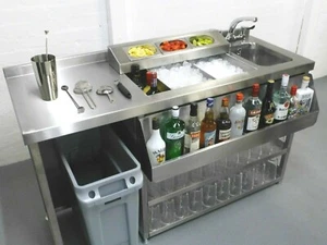 Modular Cocktail Station, Insulated Ice Well & Bar Sink With Hygienic Bin Void - Picture 1 of 12