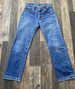 Levi's 501 Redline Selvedge Blue Jeans tatsächliche Passform ist W27 L29  - Bild 1 von 17