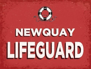 Newquay Lifeguard large steel sign 400mm x 300mm (og) - Picture 1 of 1